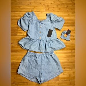 Vince Camuto Girls Blue Top & Shorts 2-piece Set Spring, Summer, Casual|Size:12